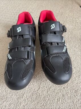 Peloton Men's Athletic Cycling Shoes - Black with Pink Lining
